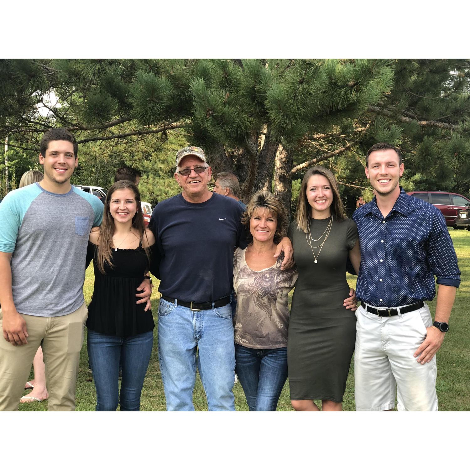 August 2018
Trevor (groomsman), Cassidy (maid of honor/Courtney's sister), Dan (father of the bride), Melissa (mother of the bride), Courtney, and Jay.
