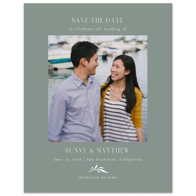 Deep Sage, Green Wedding Digital Save the Date - Clairemont Photo