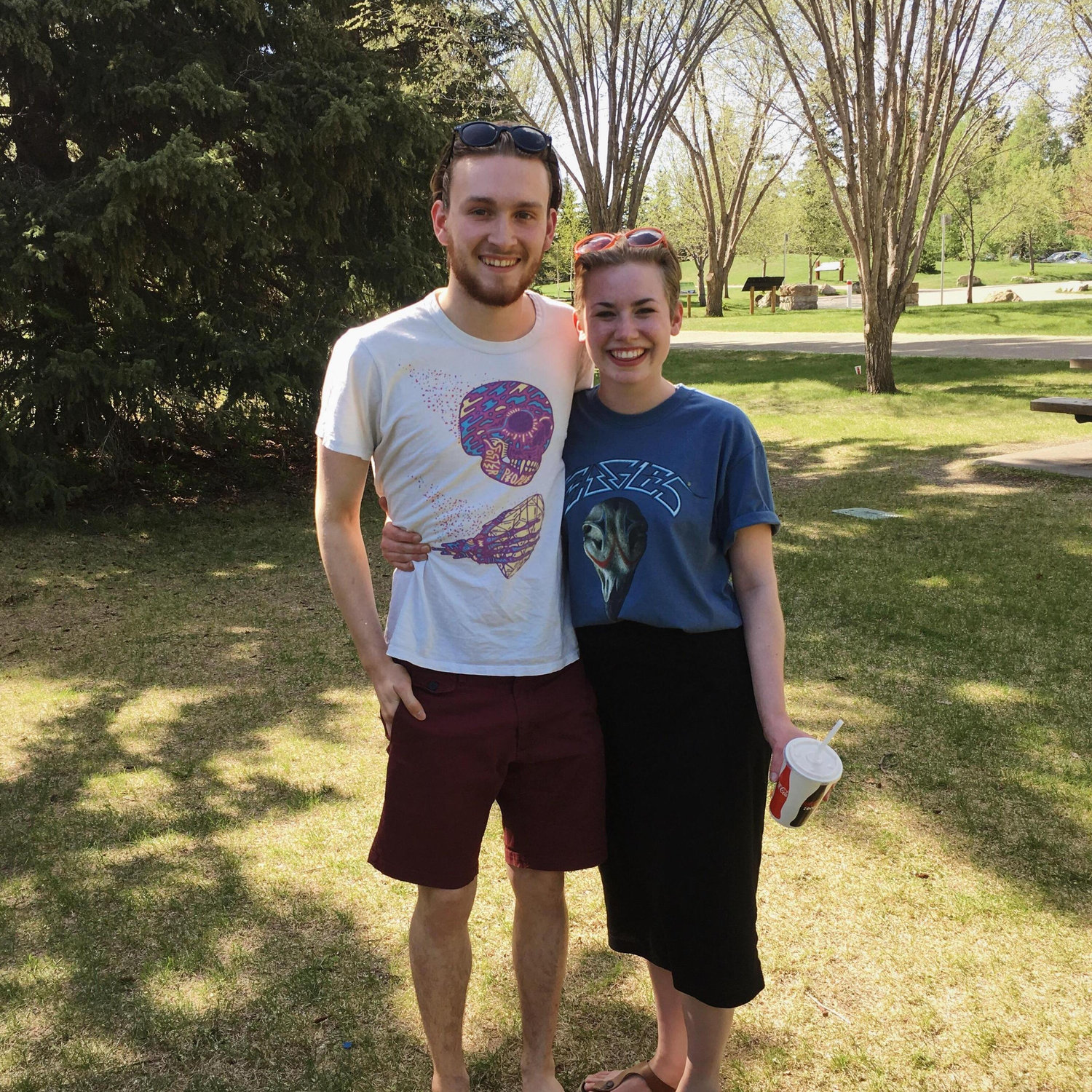 The day Isaiah asked Mikayla out, at the park where they first met! We also both unintentionally wore band t-shirts on this day!