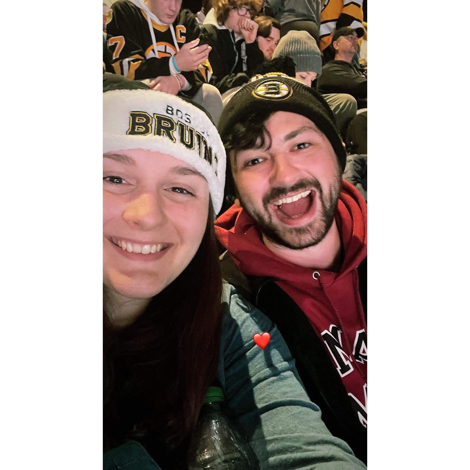 At the Bruins game