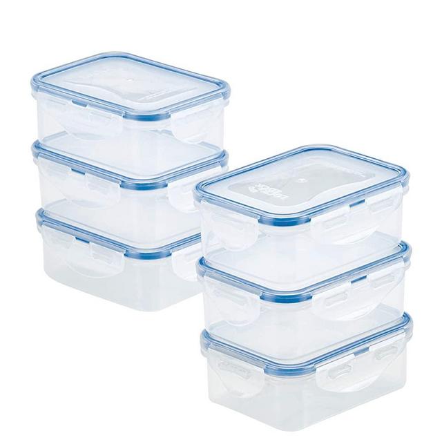 Lock & Lock HPL806S6 Easy Essentials Storage Food Storage Container Set / Food Storage Bin Set - 6 Piece, Clear