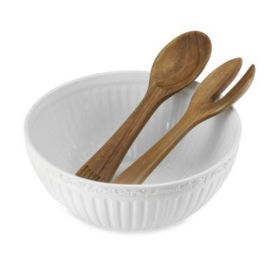 Mikasa® Italian Countryside Salad Bowl with Serving Utensils