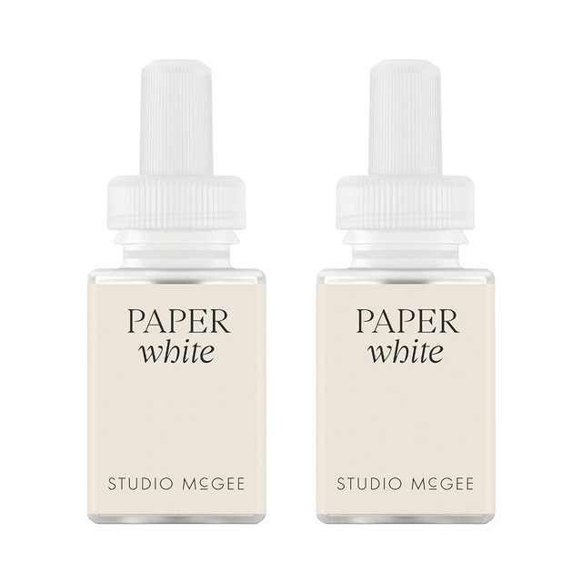 Pura x Studio McGee Home Scent Refill - Smart Air Diffuser - Up to 120-Hours of Luxury Fragrance per Refill - Home Essential - Clean & Safe Diffuser Fragrance - 2 Pack, Paper White