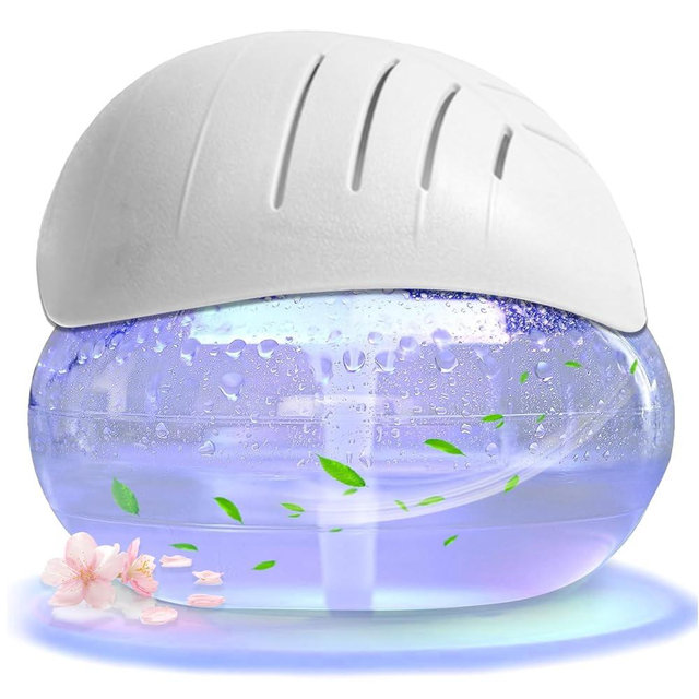 Air freshener (White) - for Home, Bedroom and Office - Essential Oil Aroma Diffuser with LED Coloured Night Light with Soothing Water Flow Sound - Water Filtered air Purifier for Pets and Smokers.