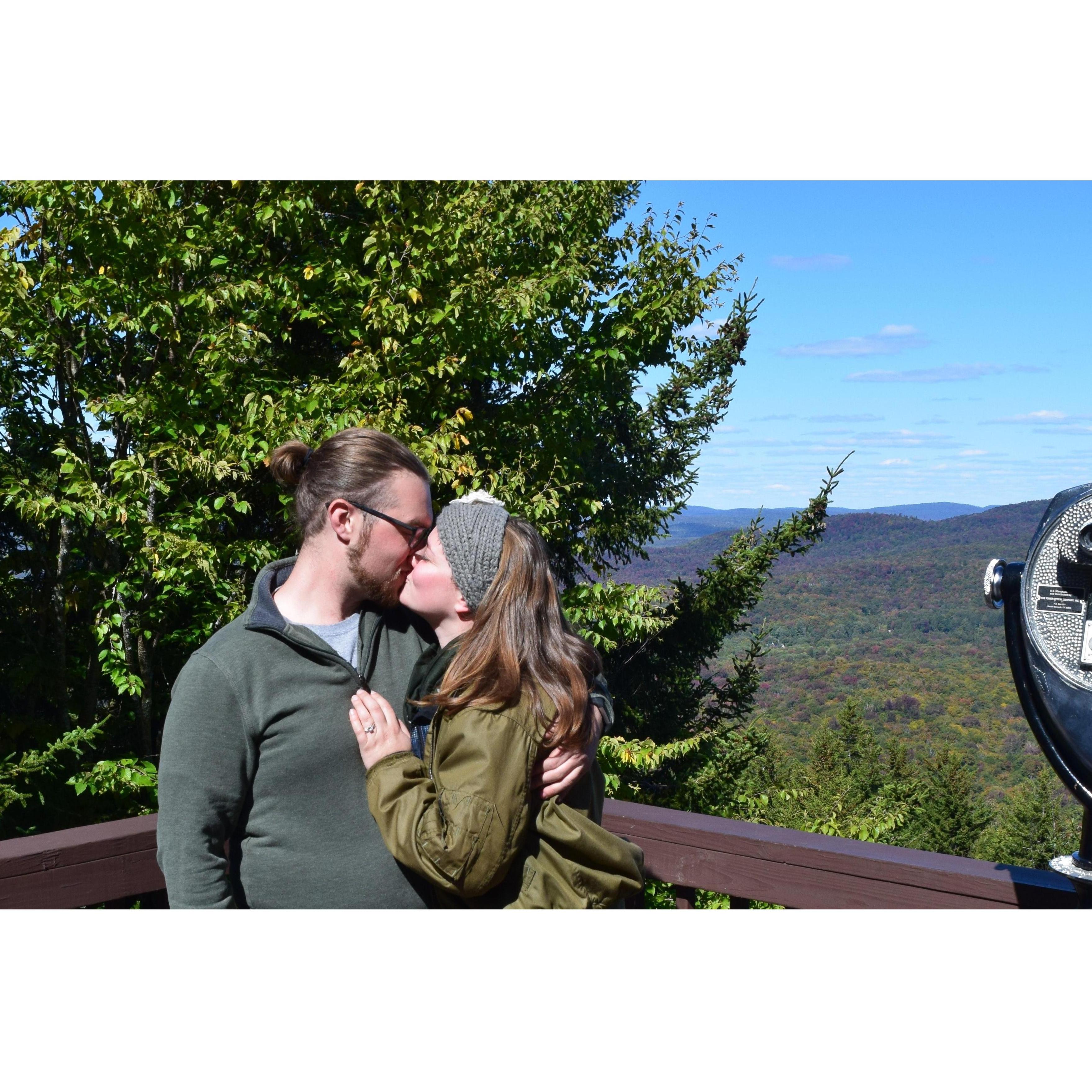 She said "yes!" (after stomping her foot and exclaiming "NO" - like a little kid when she turned around and found him down on one knee).