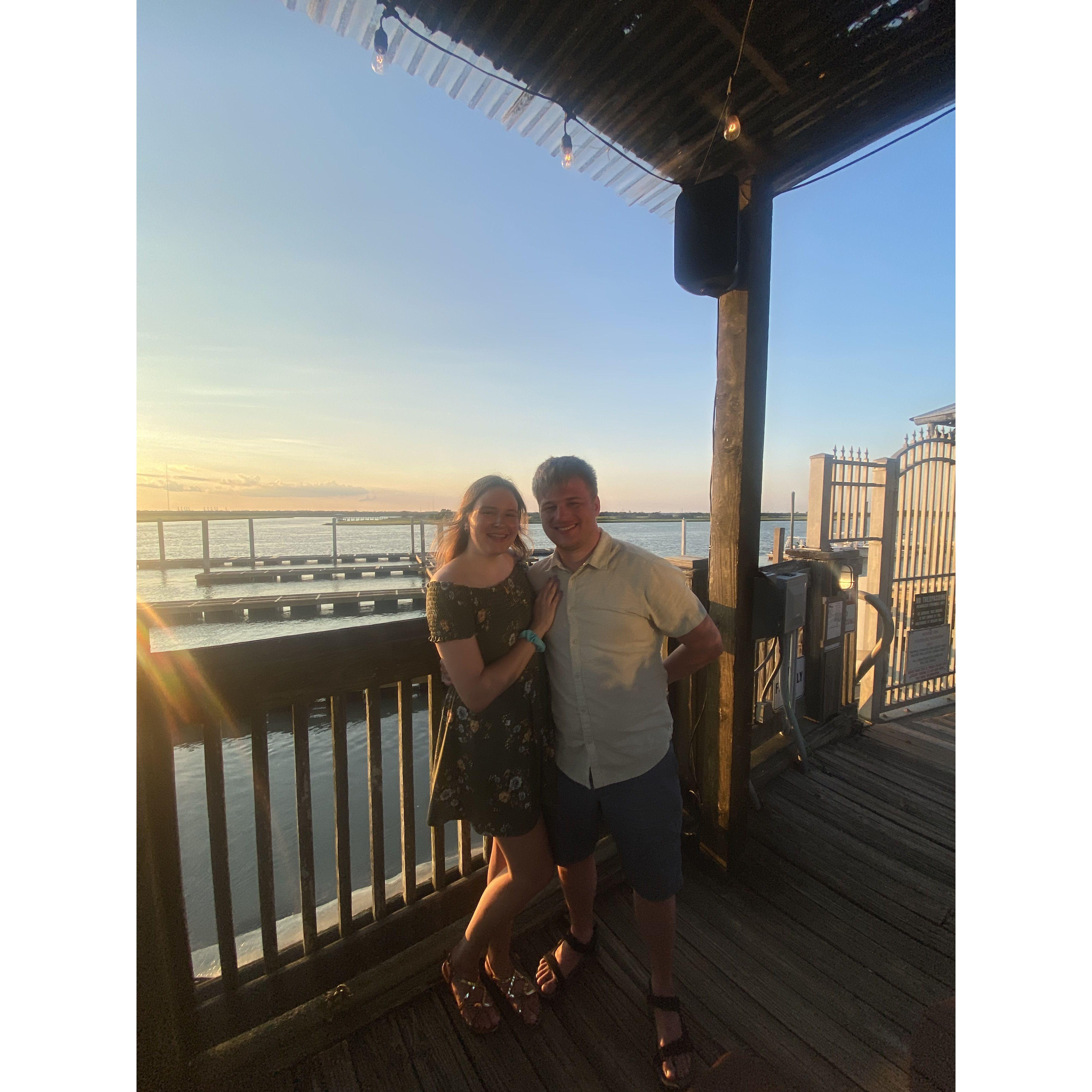 Isle of Palms, great sunset and great seafood, Summer, 2023. We both went here as kids.