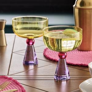 Multi Aubrie Bright Cocktail Glasses - Set of 2
