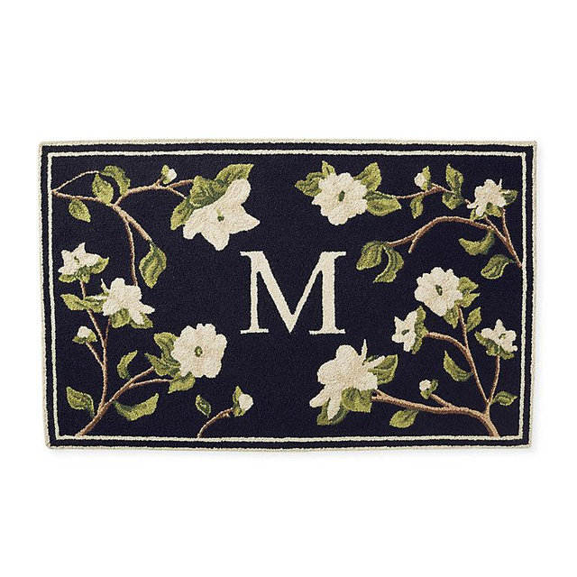 Magnolia Monogram Door Mat- LETTER C