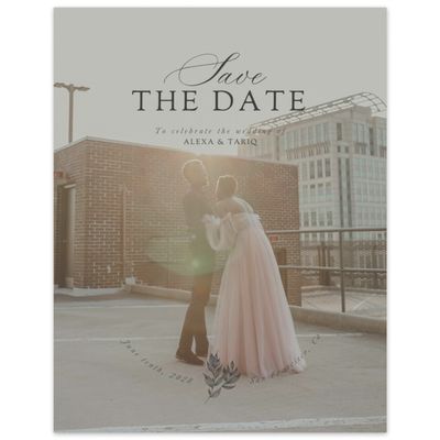 Dark Charcoal, Grey Wedding Digital Save the Date - Leif Photo
