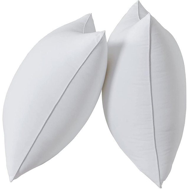 Qeils 24 x 24 Soft Polyester Cover Pillow Inserts Set of 2 - White Rectangle Square Decorative Pillow Inserts for Couch & Sofa