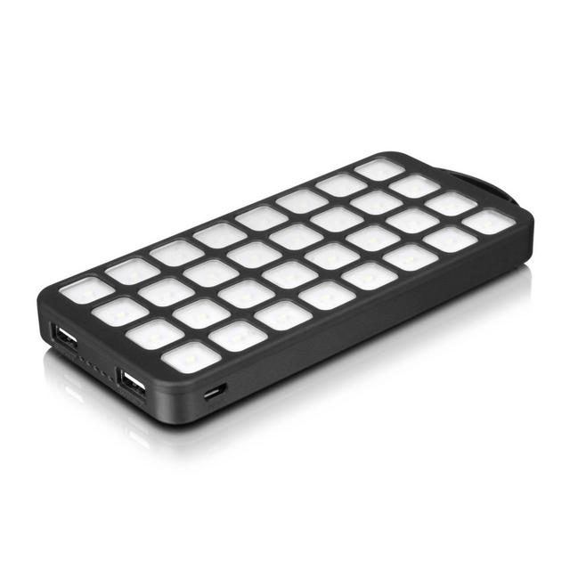 Aluratek Dual USB Power Bank and Lantern with Solar or USB Charging