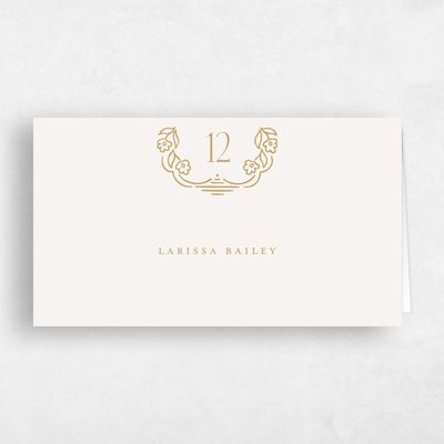 Dijon, Beige Wedding Place Card - Sorsha