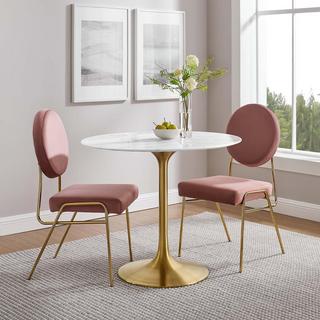 Lippa Round Faux Marble Dining Table