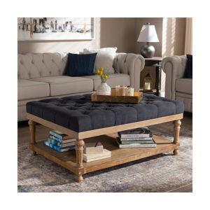 Upholstered Ottoman - Charcoal
