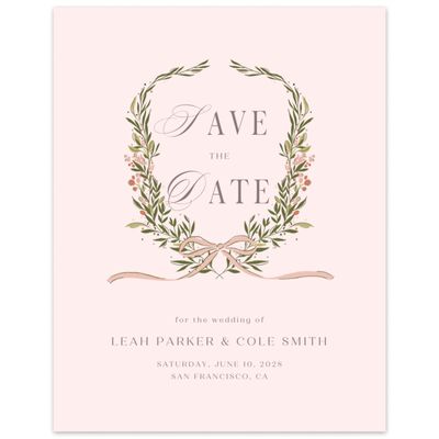 Lightest Blush, Pink Wedding Digital Save the Date - Cindra Portrait