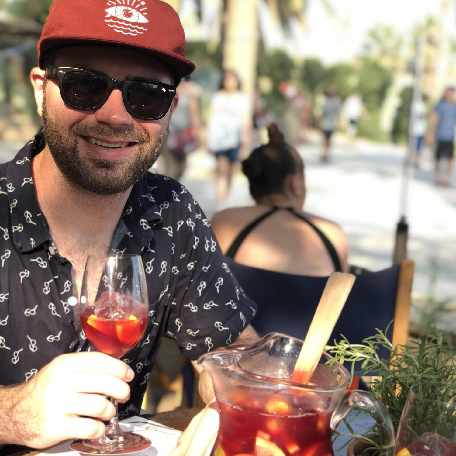 Fresh sangria on our Barcelona vacation!