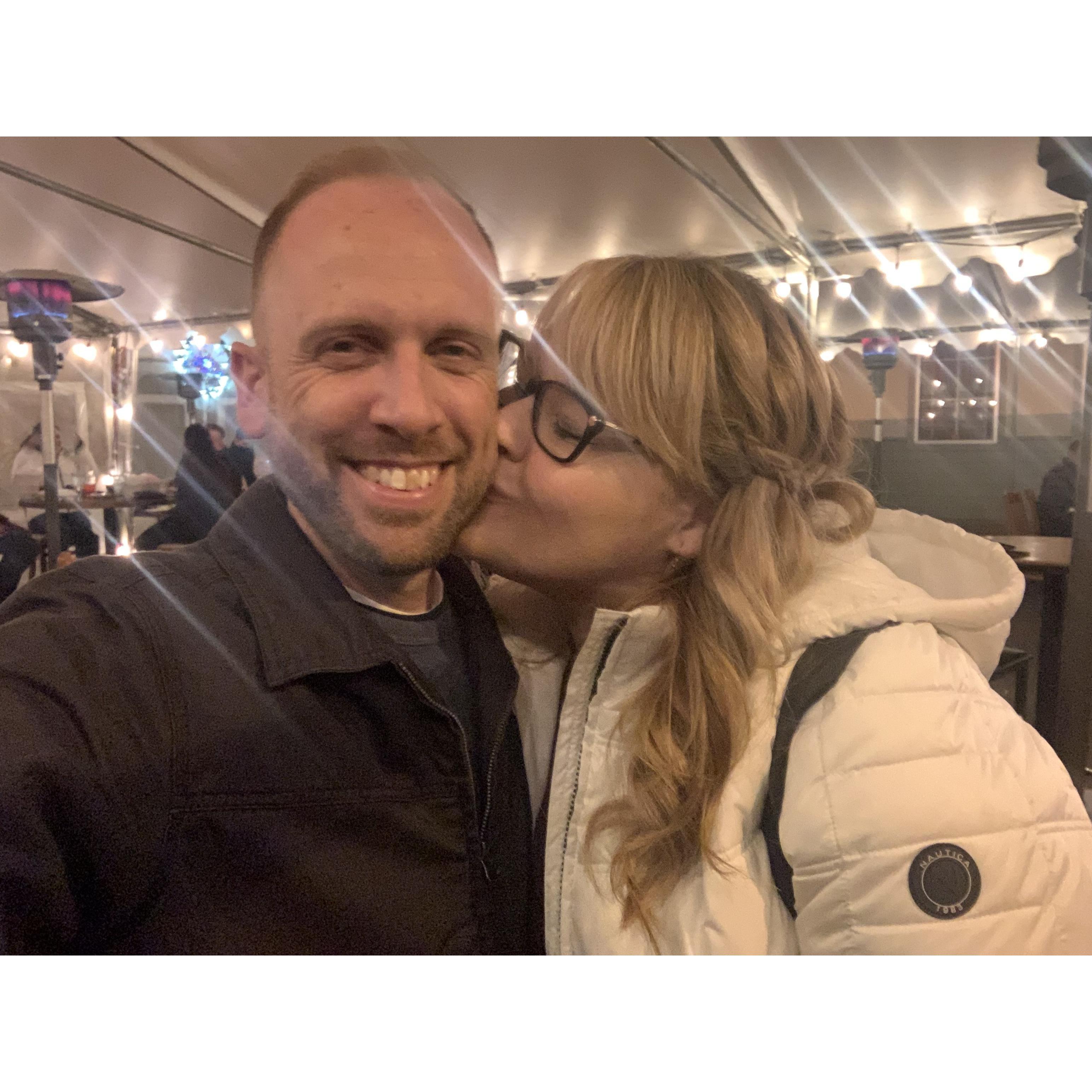 Valentines Day 2021. Dinner at Cool Hand Lukes, and the most perfect gift of a beautiful engraved rose gold necklace/earring set.
