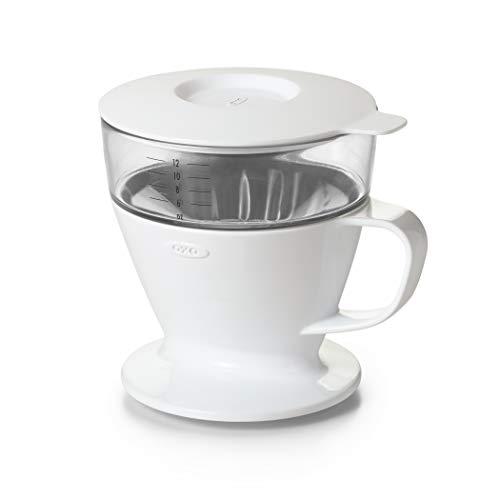 OXO 11180100 BREW Single Serve Pour Over Coffee Dripper with Auto-Drip Water Tank,White