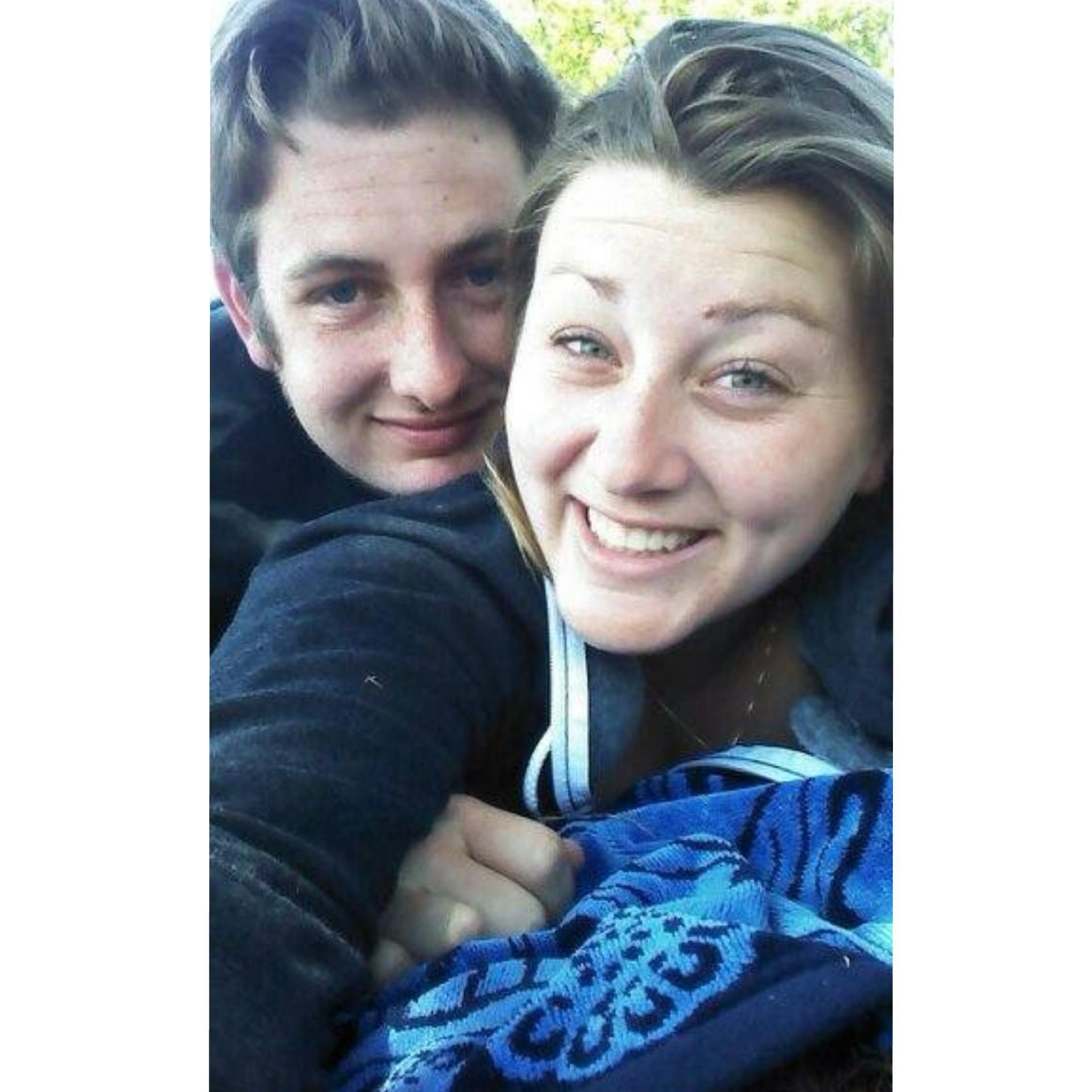 Our very first photo together... after our first date at the Costco food court