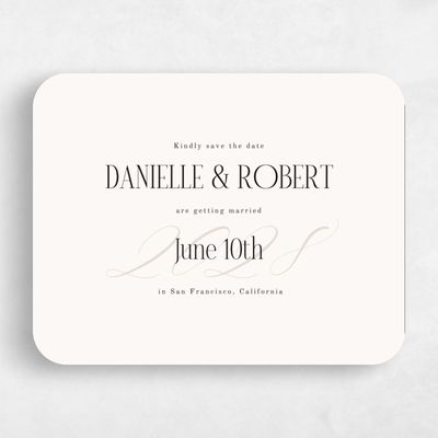 Beige Rounded Wedding Save the Date - Palenque Landscape