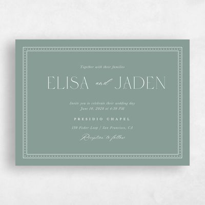 Rich Sage, Green Wedding Invitation - Calidore Landscape