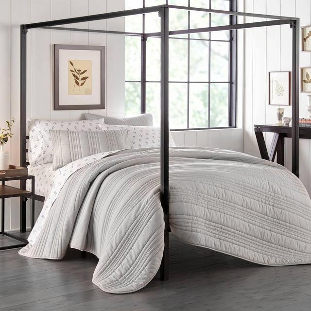 Stone Cottage Full/Queen Whitehills Quilt & Sham Set Gray
