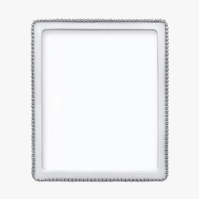Metal Beaded Frame, White, 8"X10"