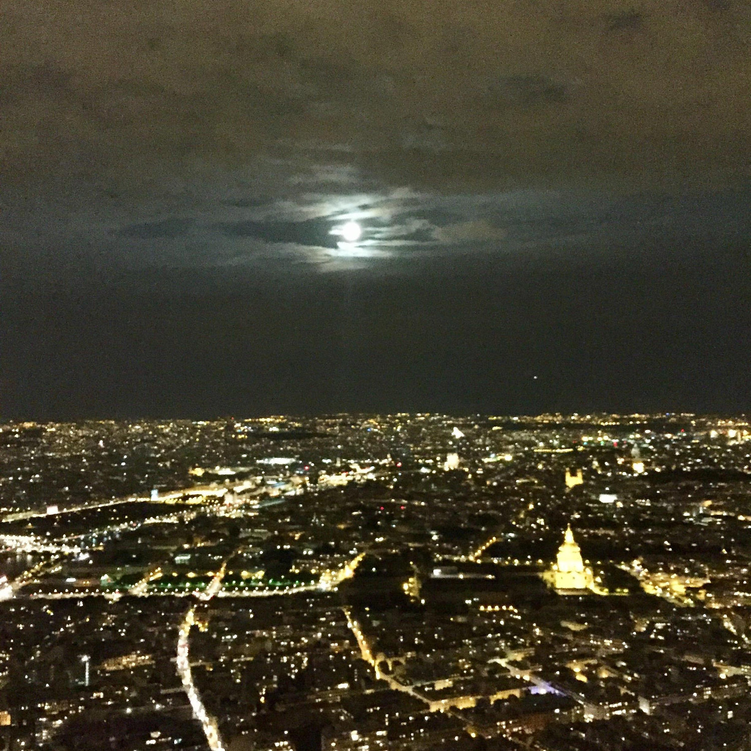 Blood Moon from top of Eiffel Tower.