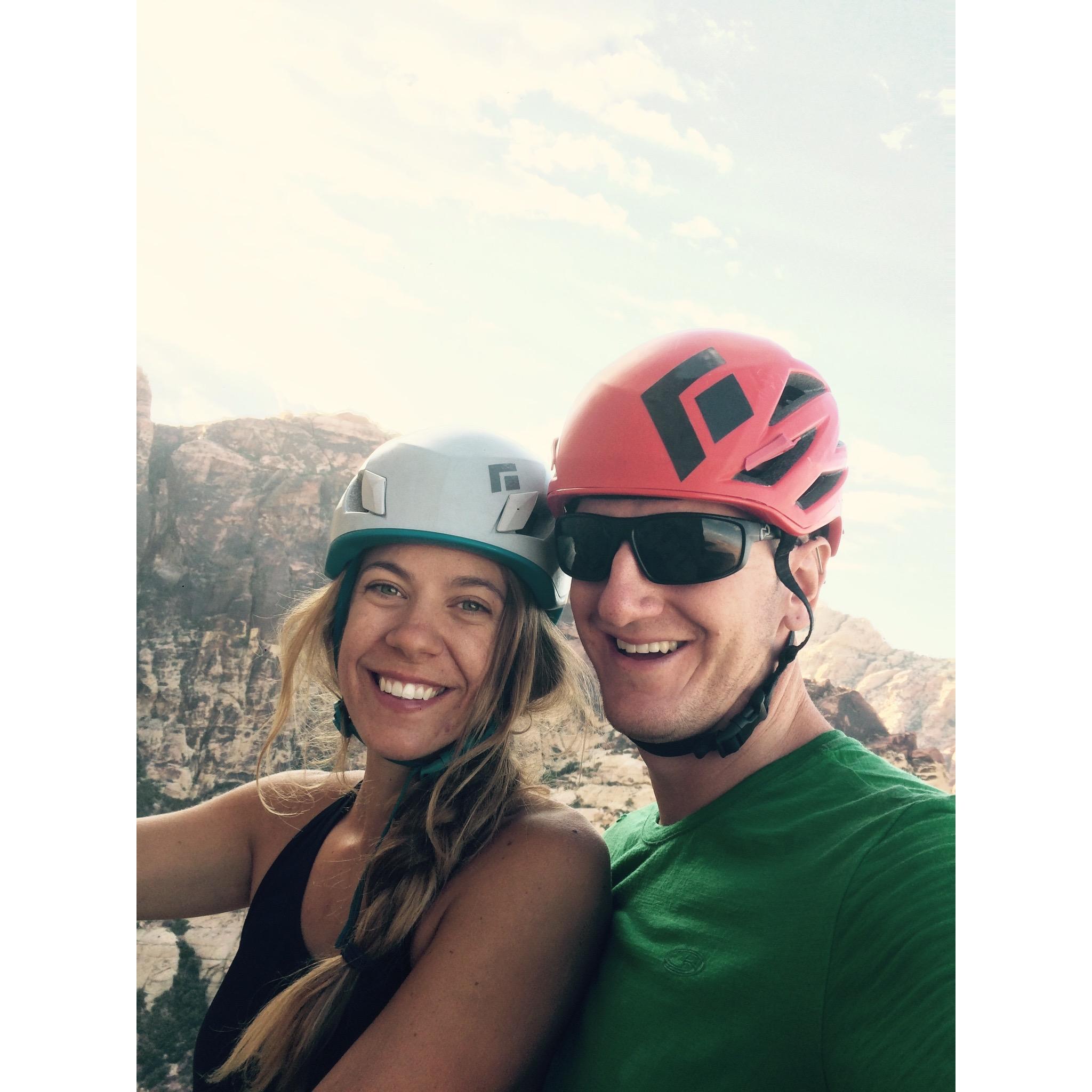 Our first climbing trip together at Red Rocks