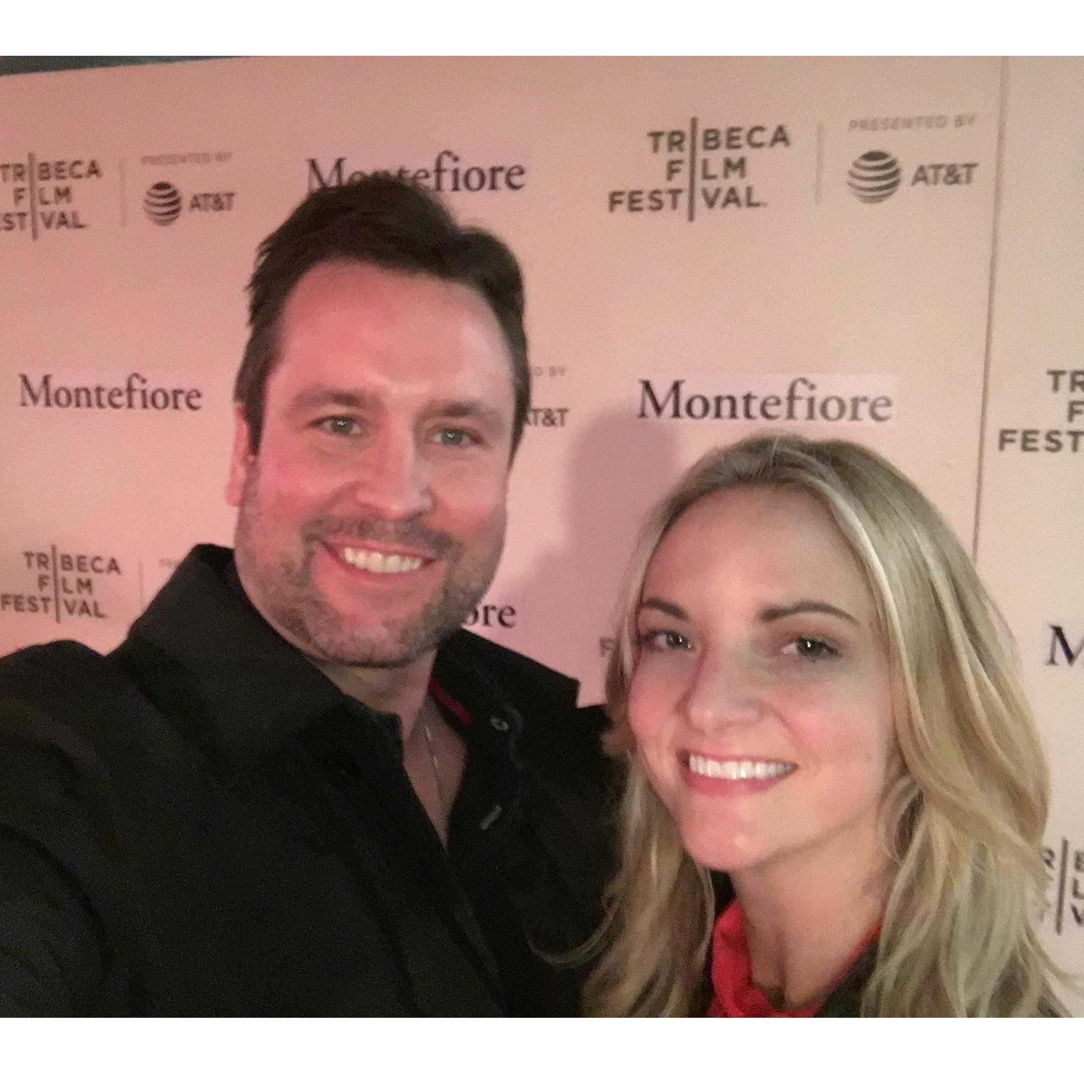 Taking in a flick at the Tribeca film festival.