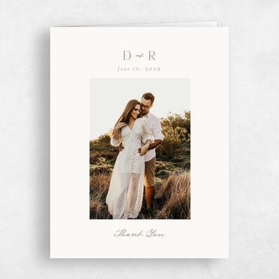 Beige Wedding Thank You - Orchidea Photo