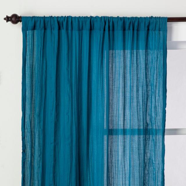 84"x42" Crushed Sheer Curtain Panel Teal Blue - Opalhouse™