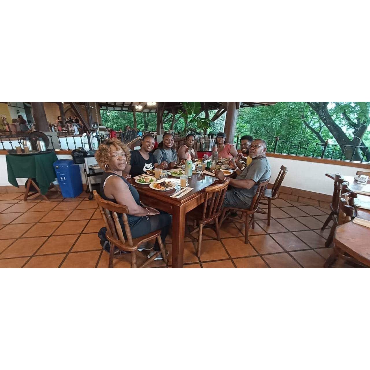Enjoying Lunch in the jungle. 