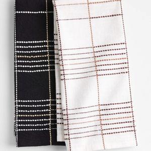 Dash Plaid Saffron Yellow Organic Cotton Dish Towels, Set of 2 + Reviews | Crate & Barrel