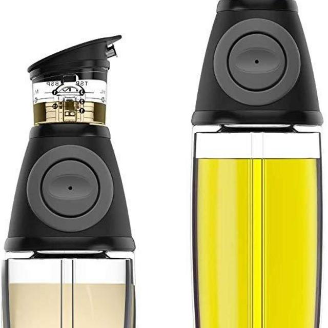 Belwares Olive Oil Dispenser Bottle Set - 2 Pack Oil and Vinegar Cruet with Drip-Free Spouts - Includes 17oz [500ml] and 9oz [250ml] Sized Bottles