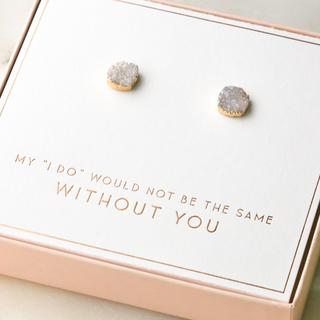 Square Druzy Studs