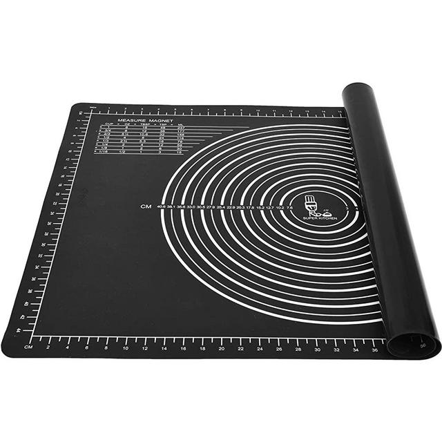 Non-slip Silicone Pastry Mat Extra Large 28''By 20'' for Non Stick Baking Mats, Table/Countertop Placemats, Dough Rolling Mat, Kneading / Fondant / Pie Crust Mat By SUPER KITCHEN