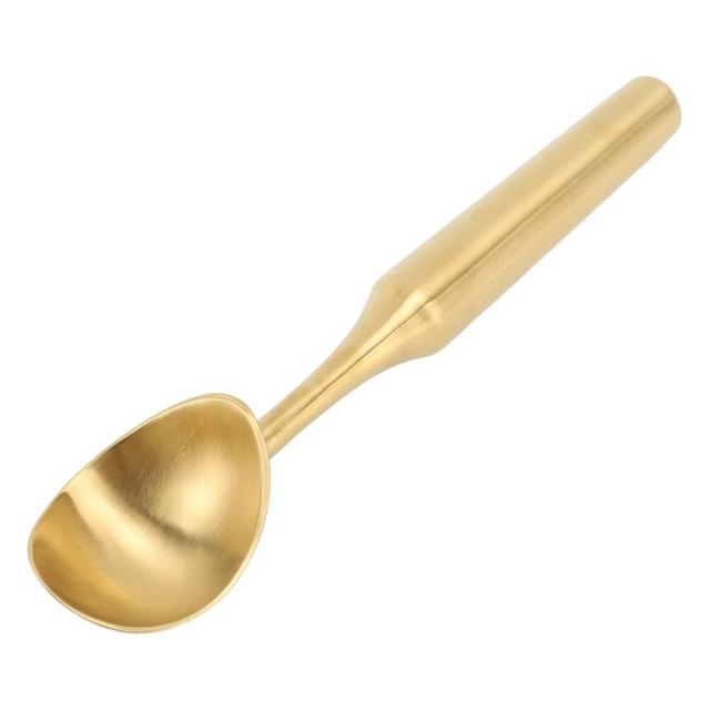 Ice Cream Scoop, Metal Ice Cream Scooper, Stainless Steel Ice Cream Scoop, Nonstick Anti Freeze One Piece Scooper Spoon, Long Handle Ice Cream Ball Spoon for Ice Cream, Cookie Dough, Sorbet (Gold)