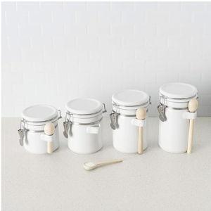 Canister Sets For The Kitchen (4 Piece Set) White