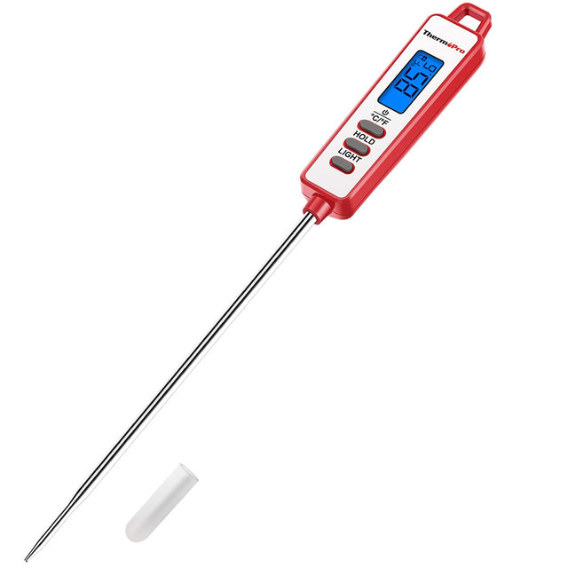 ThermoPro TP01AW Digital Meat Thermometer Long Probe Instant Read Food Cooking Thermometer for Grilling BBQ Smoker Grill Kitchen Thermometer in White