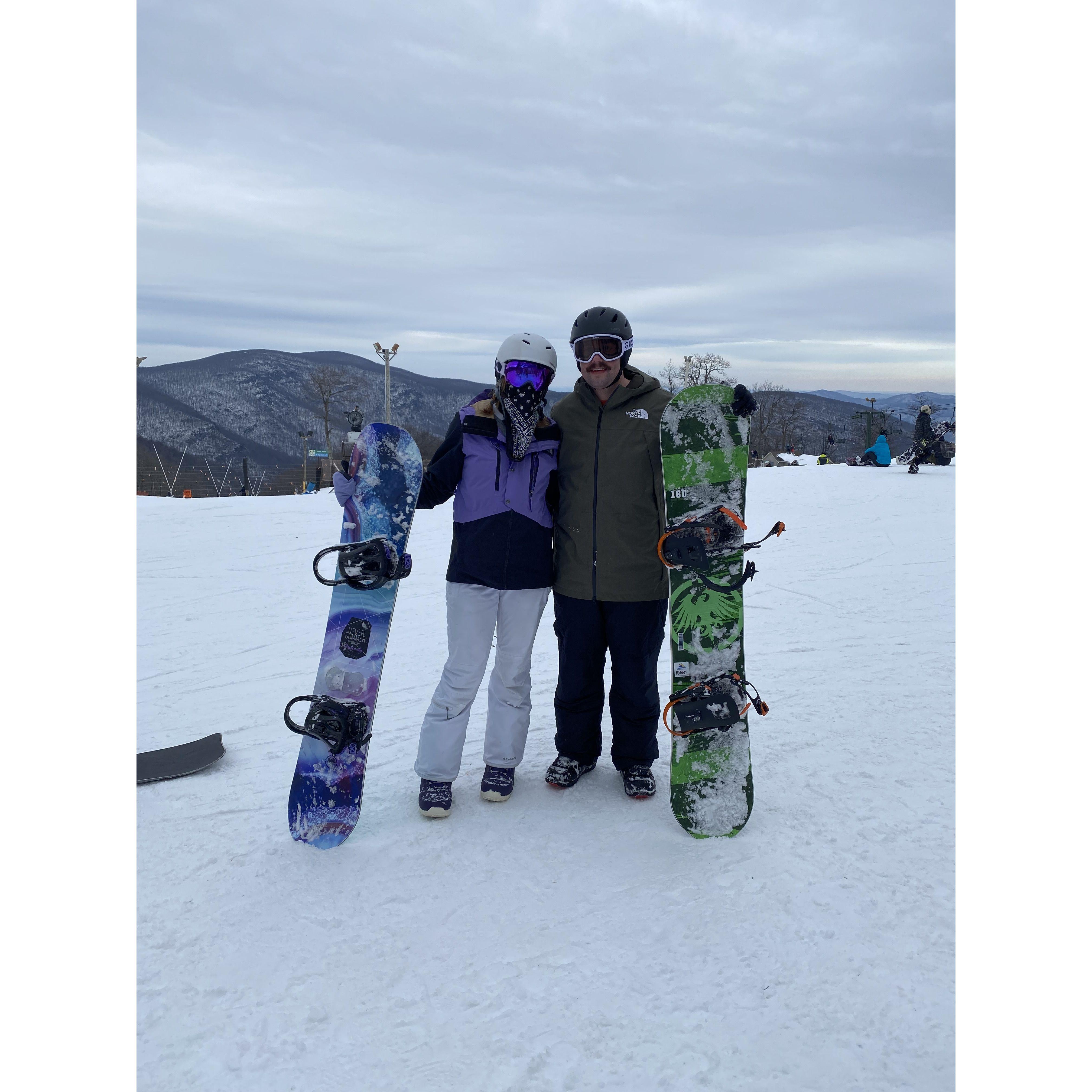 Dalton's first time snowboarding