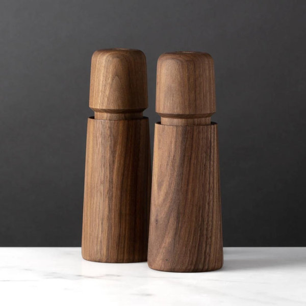 Jesper Pepper and Salt Dark Walnut Mill, 6.6"h (Set of 2)
