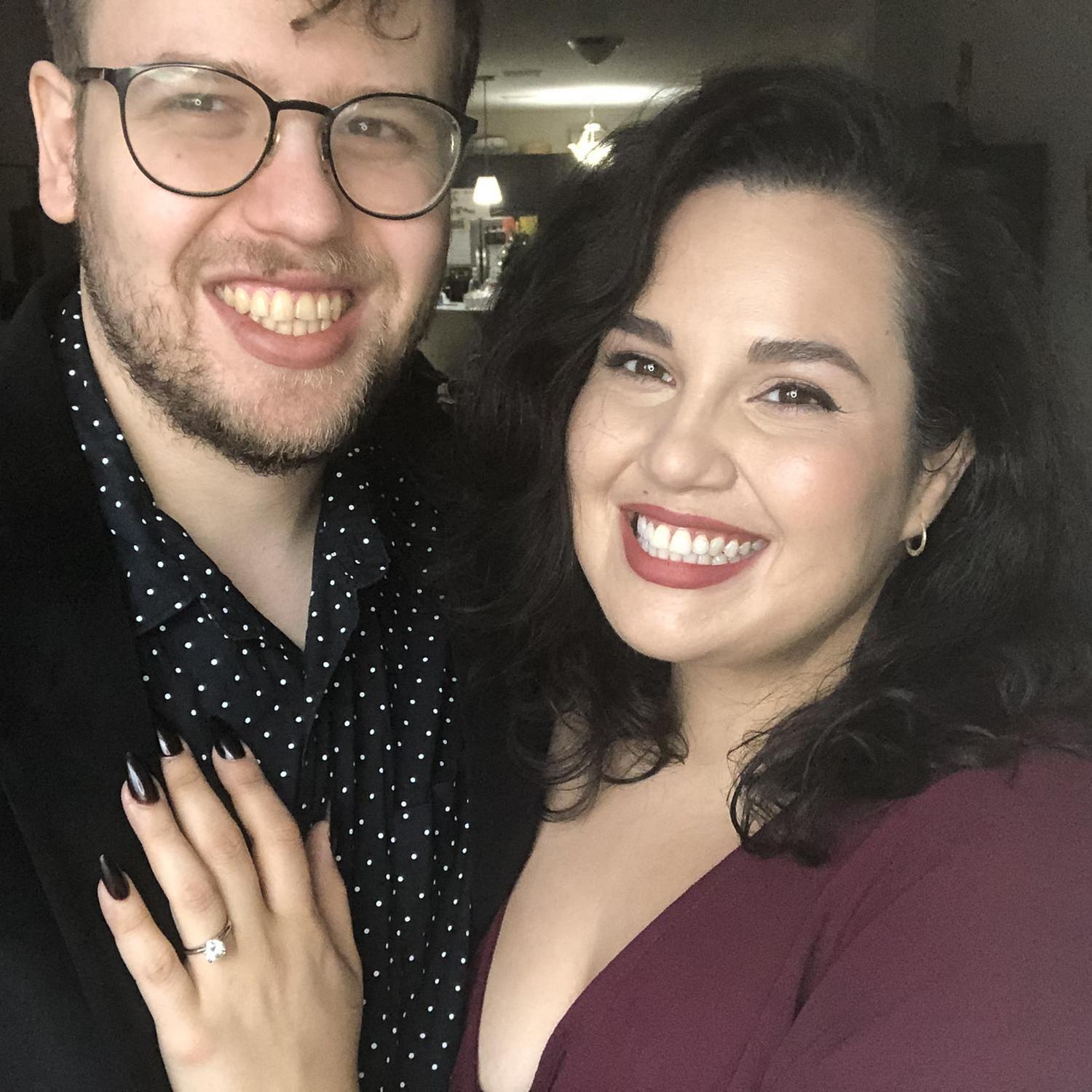 Brian's just glad he managed to convince Ang to get dressed for this photo. He sure couldn't for the proposal.