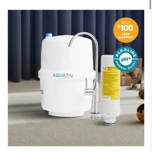 AquaTru Alkaline Under Sink + Free Pre-Carbon Filter