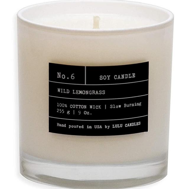 Lulu Candles | Wild Lemongrass Scent | Luxury Scented Soy Jar Candle | Hand Poured in The USA | Highly Scented & Long Lasting | 9 Oz. NO LID/ NO Box