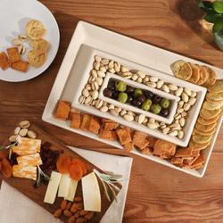 Gibson Elite Gracious Dining 3-Section Rectangular Serving Tray