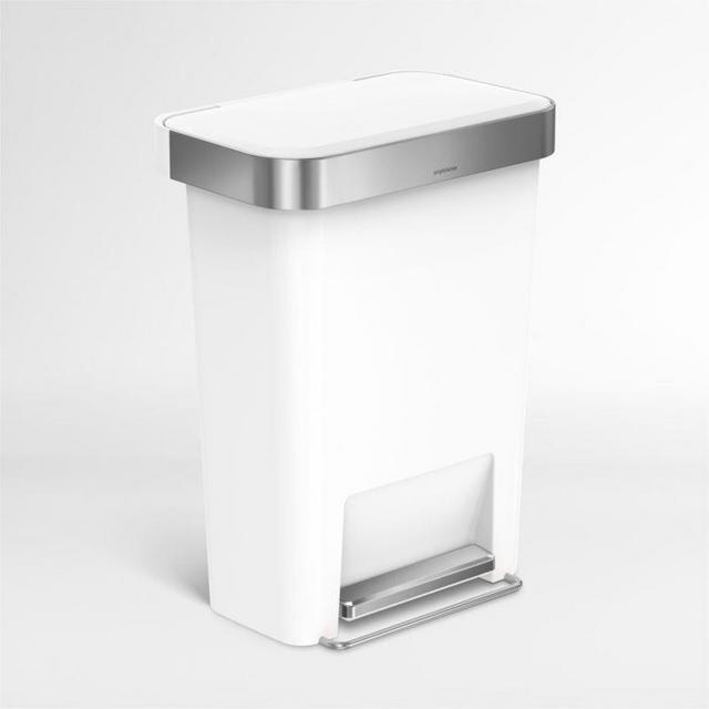 simplehuman ® Black Plastic 45-Liter Rectangular Step Trash Can