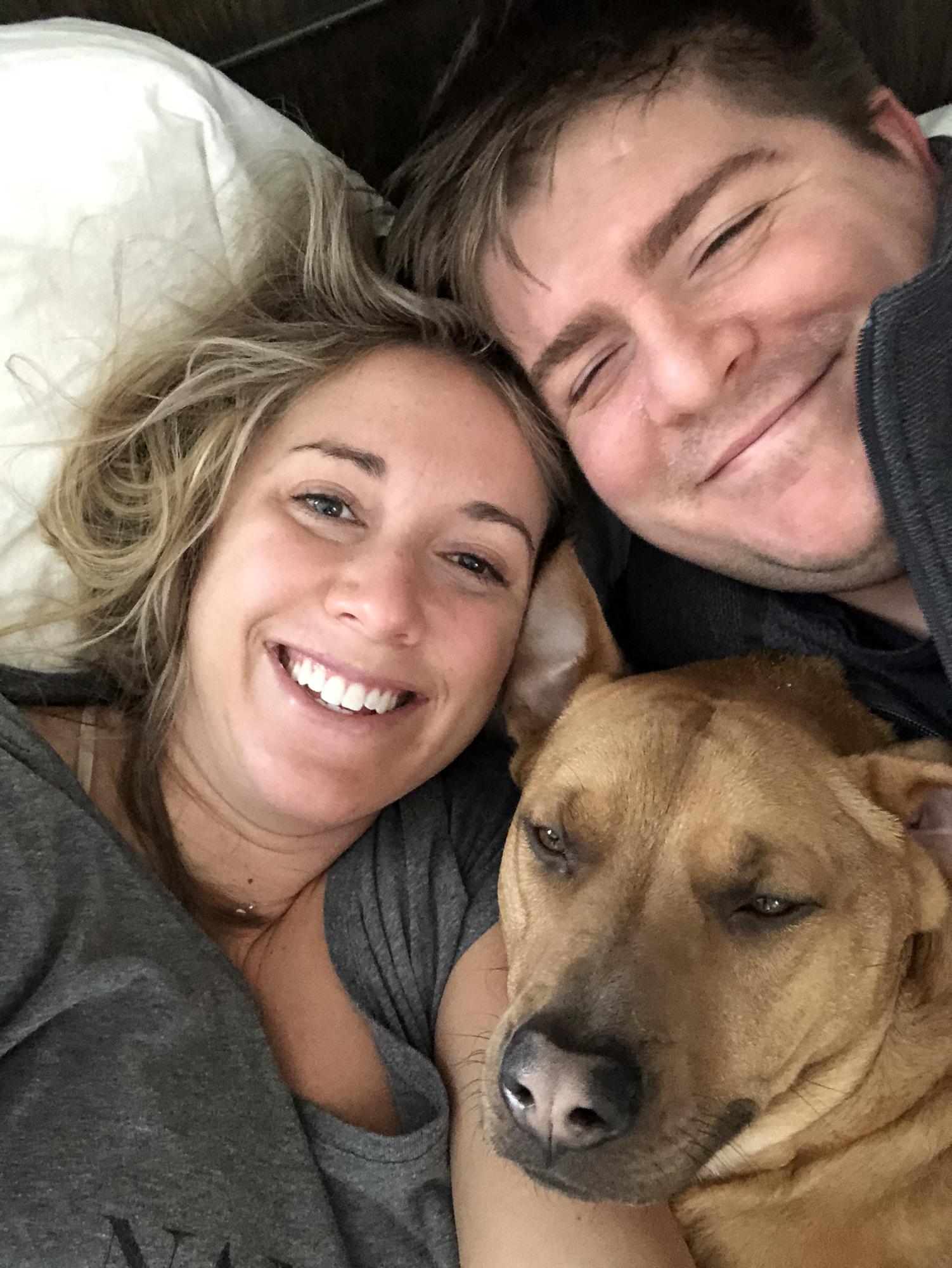 Yes, Lambeau snuggles with us in bed. fur baby.