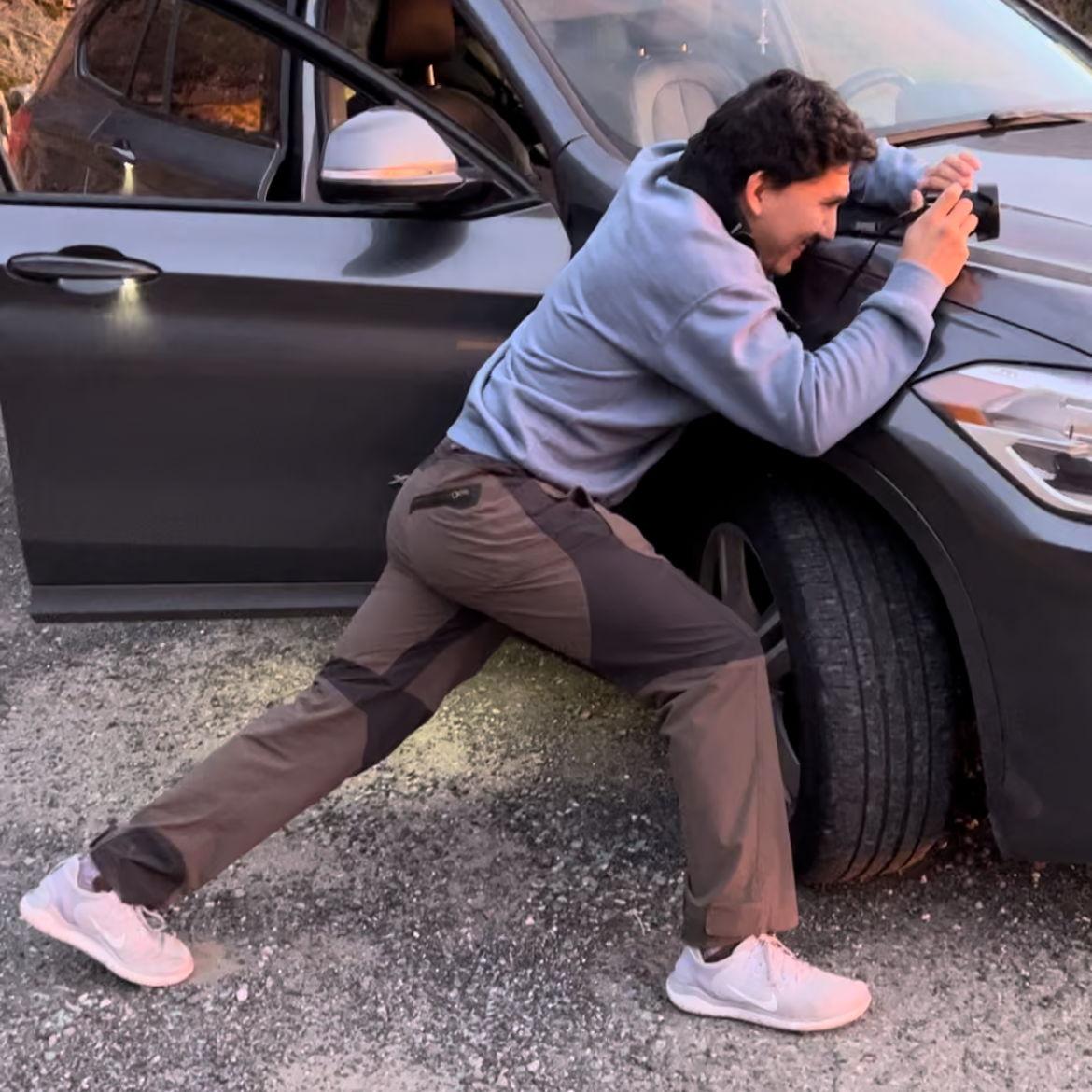 Jesus will do anything for the perfect shot. No stance is off limits.