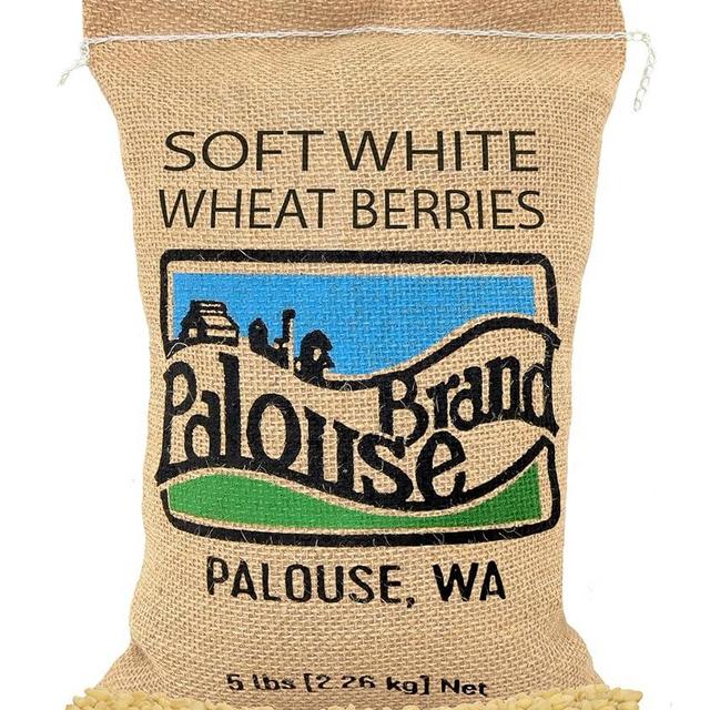 Certified Glyphosate Residue Free Soft White Wheat Berries | 5 LBS | Family Farmed in Washington State | 100% Desiccant Free | Non-GMO Project Verified | 100% Non-Irradiated | Kosher | Field Traced | Burlap Bag